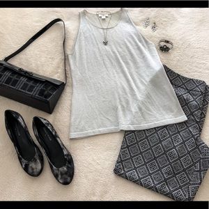 EUC Ann Taylor Loft silver sparkle tank top s. L